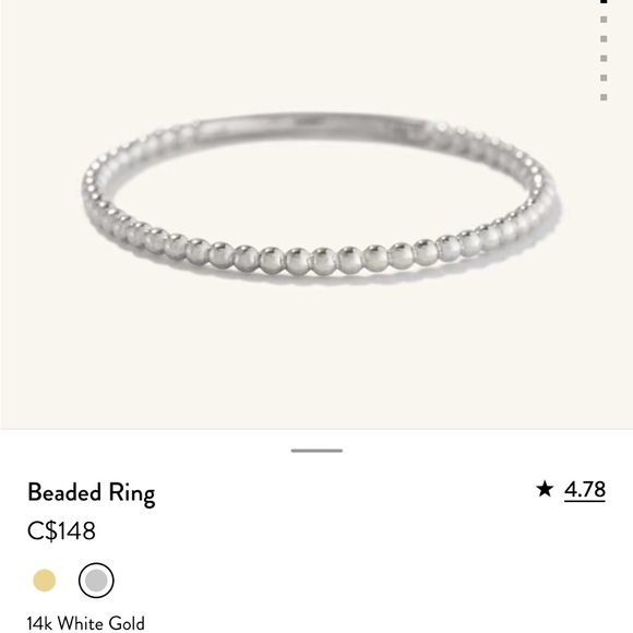 Mejuri - White gold beaded ring - Size 4 - Picture 2 of 2